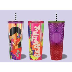 NWT Lot of 3 Starbucks X Shae Anthony 2024 Rainbow Graphic ‘She x This’ Tumblers